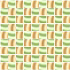 deep orange and green basic stripe