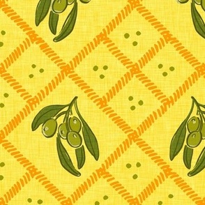 Olive provencal print _ yellow (LARGE)