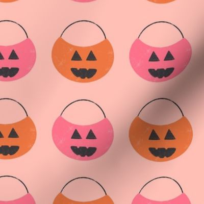 Halloween Pails on Peach_ Medium