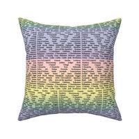 Books of the Bible rainbow pastels