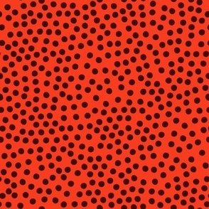 Ditsy Spots - Red and black - medium - fun retro pattern by Cecca Designs