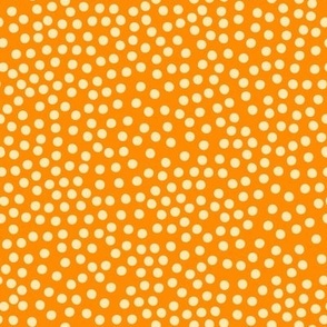 Ditsy Spots - cream and orange - medium - fun retro pattern by Cecca Designs