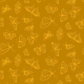 Dark Goldenrod Butterflies / Small Scale