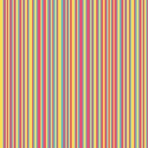 Medium - Candy Vertical Barcode Stripes - Yellow - Pink - Blue
