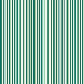 Medium - Vertical Barcode Stripes - Green -Teal - Ivory