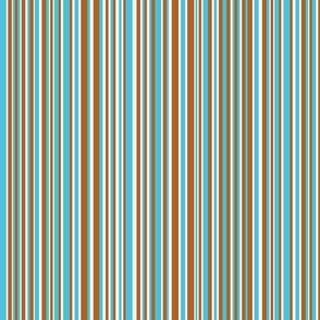 Medium - Vertical Barcode Stripes - Blue Caramel and Cream