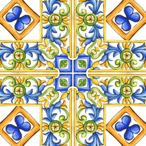 Summer,Sicilian tiles ,azulejo,majolica