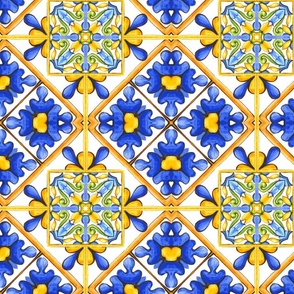 Summer,Sicilian tiles ,azulejo,majolica