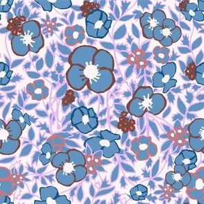 Grey floral pattern - pink background