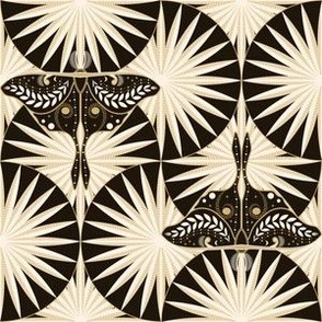 Mystical Luna Moth / Art Deco / Magical / Non Directional / Ebony Gold / Small