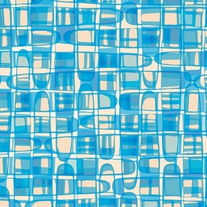 Blue Mid-Century Modern  Geo Mosaic Texture