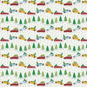 Christmas Trees, Trucks and Cars Landscape
