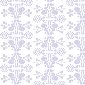 Ikat damask bohemian light lavender white medium scale