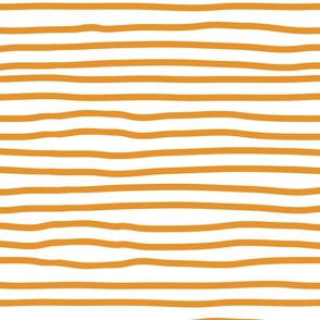 Simple Horizontal Stripes Orange On White