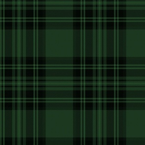 Large Hunter Green and Black Christmas Stewart Tartan