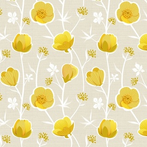 buttercup vanilla_medium 10.5 inch fabric_12 inch wallpaper 