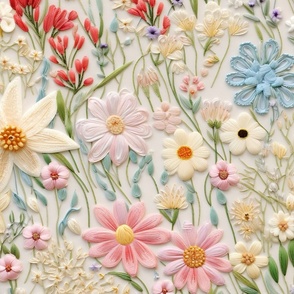 Jumbo Spring Garden Embroidery Pattern: A Needlework Dream