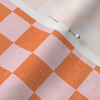 (small scale) halloween checks - pink/orange - LAD23