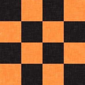 halloween checks - tangerine/black - LAD23