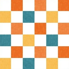 (small scale) pumpkin patch checkerboard - checks - fall - LAD23