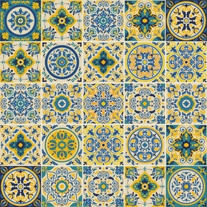 Italian Antique Mosaic Tiles Vector Seamless Pattern Mix 7