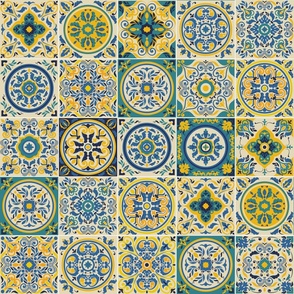 Italian Antique Mosaic Tiles Vector Seamless Pattern Mix 6