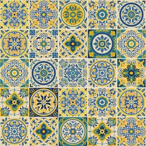 Italian Antique Mosaic Tiles Vector Seamless Pattern Mix 5