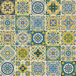 Italian Antique Mosaic Tiles Vector Seamless Pattern Mix 2