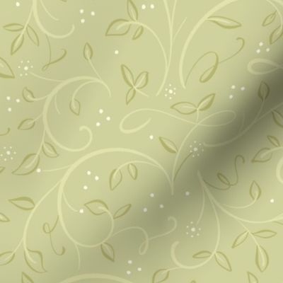 Flourished Leaves in Olive