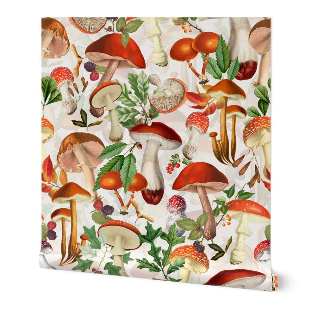 nostalgic toxic mushrooms dance in the Wallpaper | Spoonflower