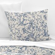 French Country Vintage Birds and Roses_Blue_Large