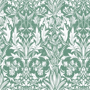 Charleston Floral Green and White