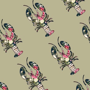 lobster navy floral pattern