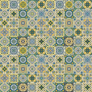 Italian Antique Mosaic Tiles Vector Seamless Pattern Mix 10 - Small Scale