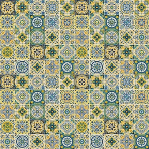 Italian Antique Mosaic Tiles Vector Seamless Pattern Mix 8 - Small Scale