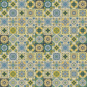 Italian Antique Mosaic Tiles Vector Seamless Pattern Mix 7 - Small Scale