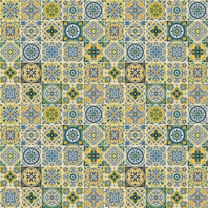 Italian Antique Mosaic Tiles Vector Seamless Pattern Mix 5 - Small Scale