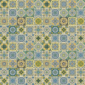 Italian Antique Mosaic Tiles Vector Seamless Pattern Mix 4 - Small Scale