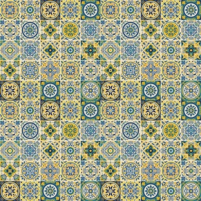 Italian Antique Mosaic Tiles Vector Seamless Pattern Mix 3 - Small Scale