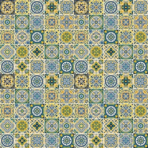 Italian Antique Mosaic Tiles Vector Seamless Pattern Mix 2 - Small Scale