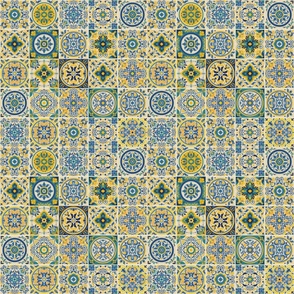 Italian Antique Mosaic Tiles Vector Seamless Pattern Mix - Small Scale