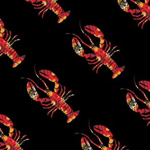lobster red floral pattern