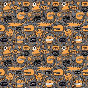 Monsters Of Love Cute Pattern With Whimsical Creatures Standing Up For Diversity Extra Small