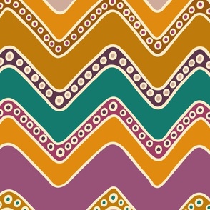 She Has Funny Waves chevron (24") - purple, brown, teal (ST2023SHFW)