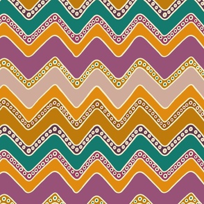 She Has Funny Waves chevron (12") - purple, brown, teal (ST2023SHFW)