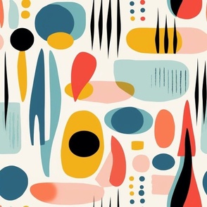 mod abstract shapes bold colours