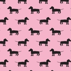 Black Dachshund Print on Pink ,35