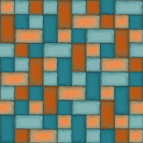 Squares and Rectangles in Teal and Orange