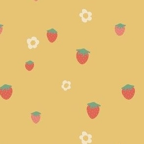 Strawberries on Yellow