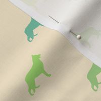 German Shepherd Silhouettes - Shades of Green